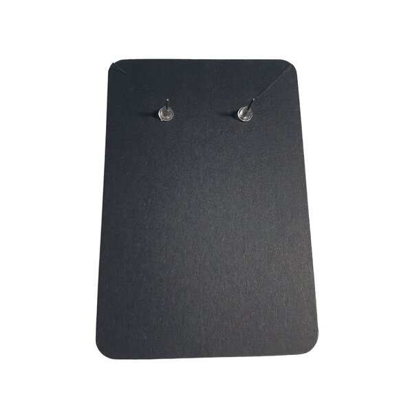 Round Silver Rhinestone Stud Earrings Elegant Design For Women Jewelry Gift Mom - Picture 4 of 4